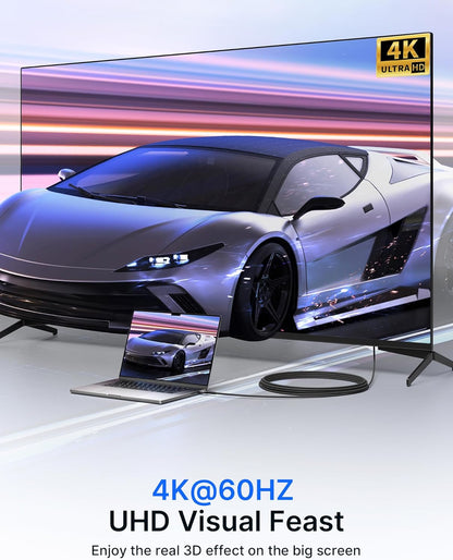 6FT Mini HDMI to HDMI Cable - High Speed 4K 60Hz HDMI 2.0 with Aluminum Shell and Braided Design, Compatible with Cameras, Camcorders, Tablets, Graphics Cards, Laptops, and Raspberry Pi Zero W