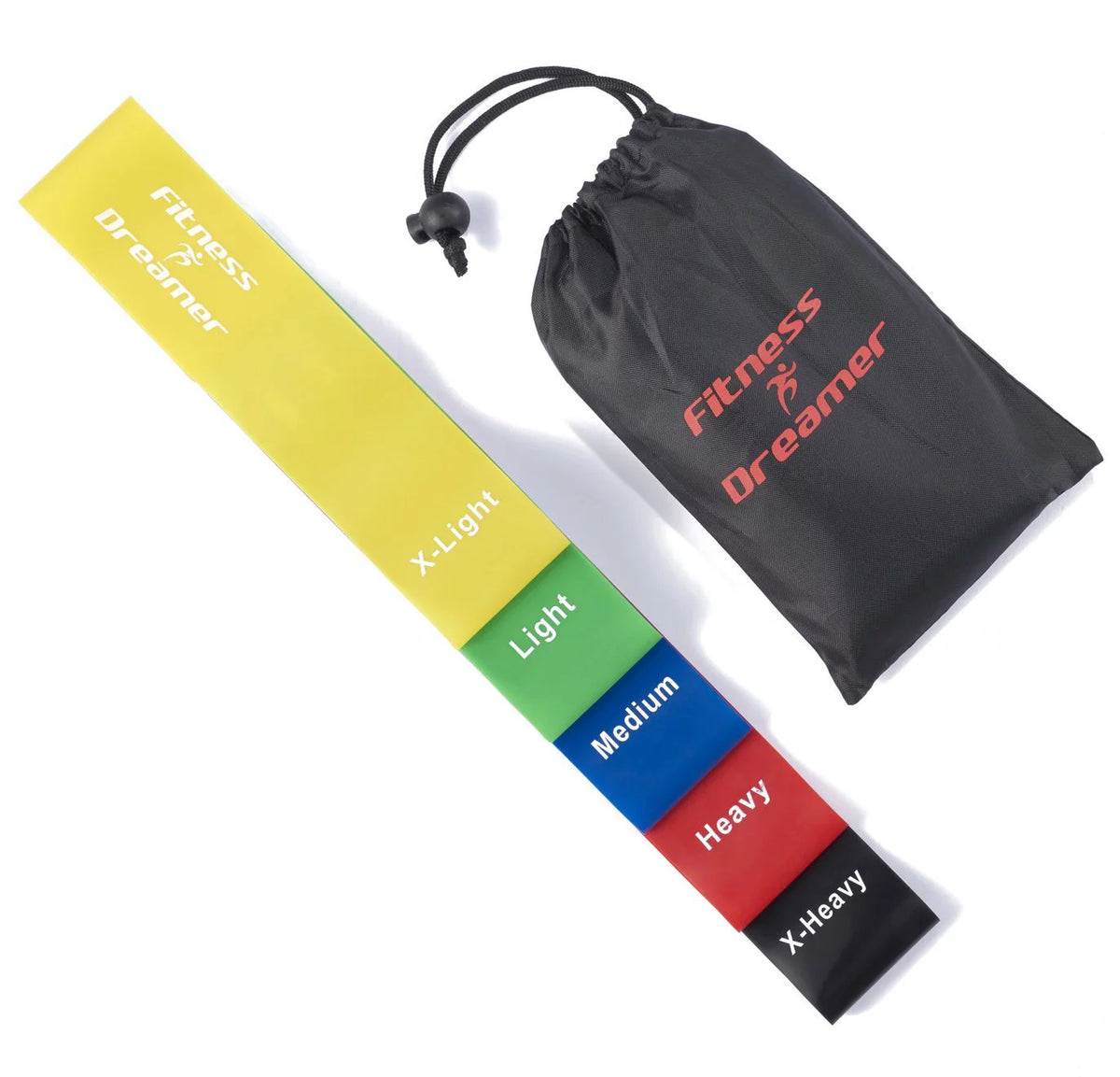 Set of 5 Resistance Loop Bands for Exercise and Physical Therapy - 12 Inch Fitness Bands for Enhanced Mobility and Strength Training