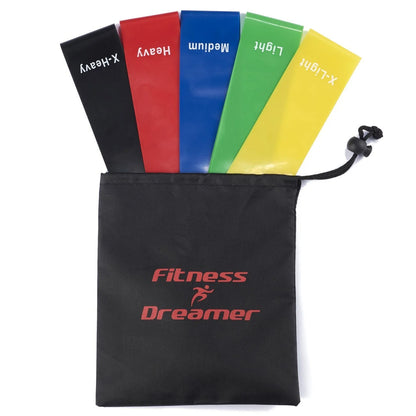 Set of 5 Resistance Loop Bands for Exercise and Physical Therapy - 12 Inch Fitness Bands for Enhanced Mobility and Strength Training