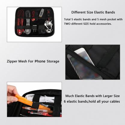 Electronics Organizer Travel Case and Cable Management Bag in Black