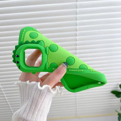 Green Polka Dot Little Dinosaur Silicone Phone Case