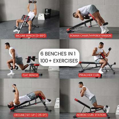 Finer Form Multi-Functional Adjustable FID Weight Bench and Roman Chair System