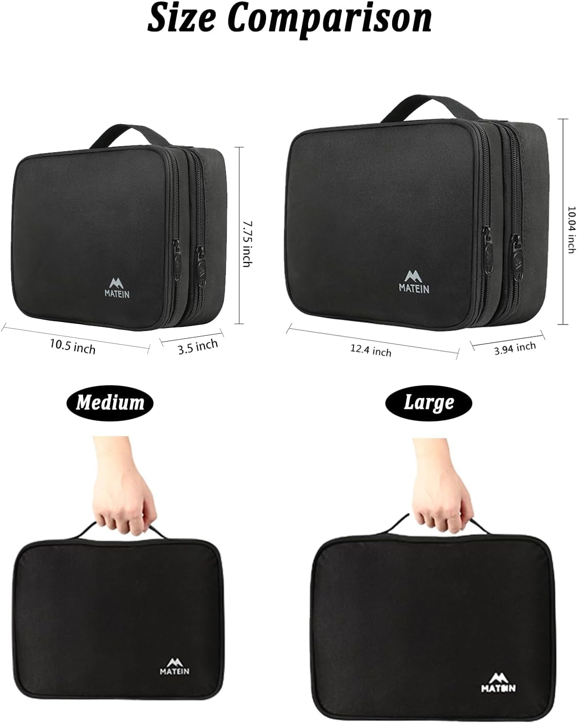 Electronics Organizer Travel Case and Cable Management Bag in Black