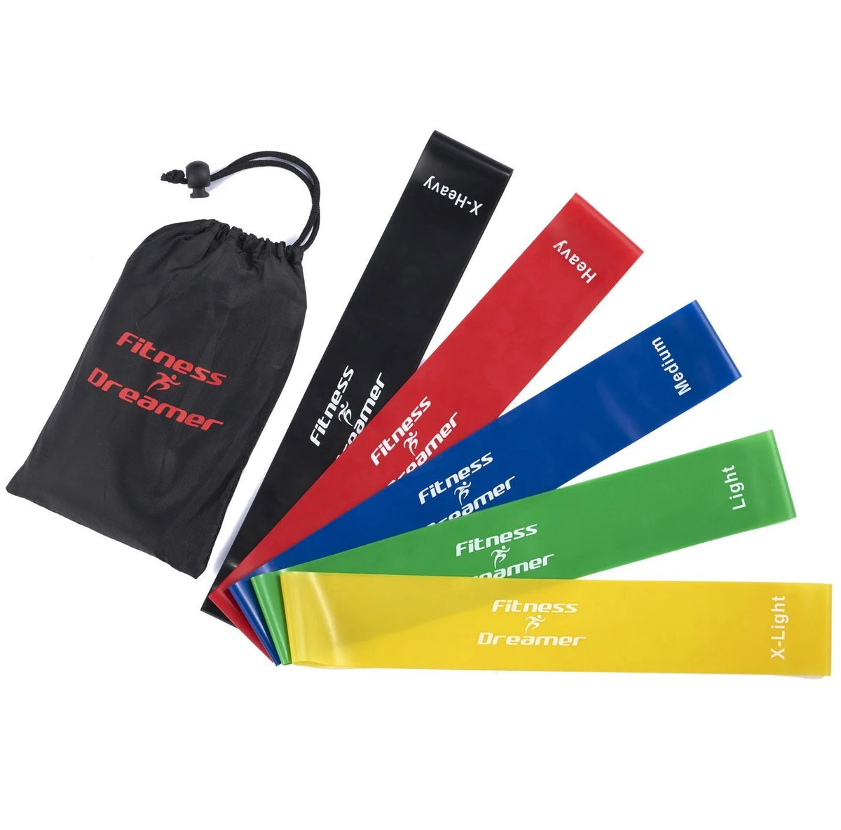 Set of 5 Resistance Loop Bands for Exercise and Physical Therapy - 12 Inch Fitness Bands for Enhanced Mobility and Strength Training