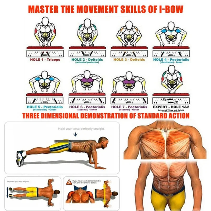 Portable Multifunctional Push-Up Board with Handles - Foldable Fitness Equipment for Comprehensive Chest, Abdomen, Arms, and Back Training