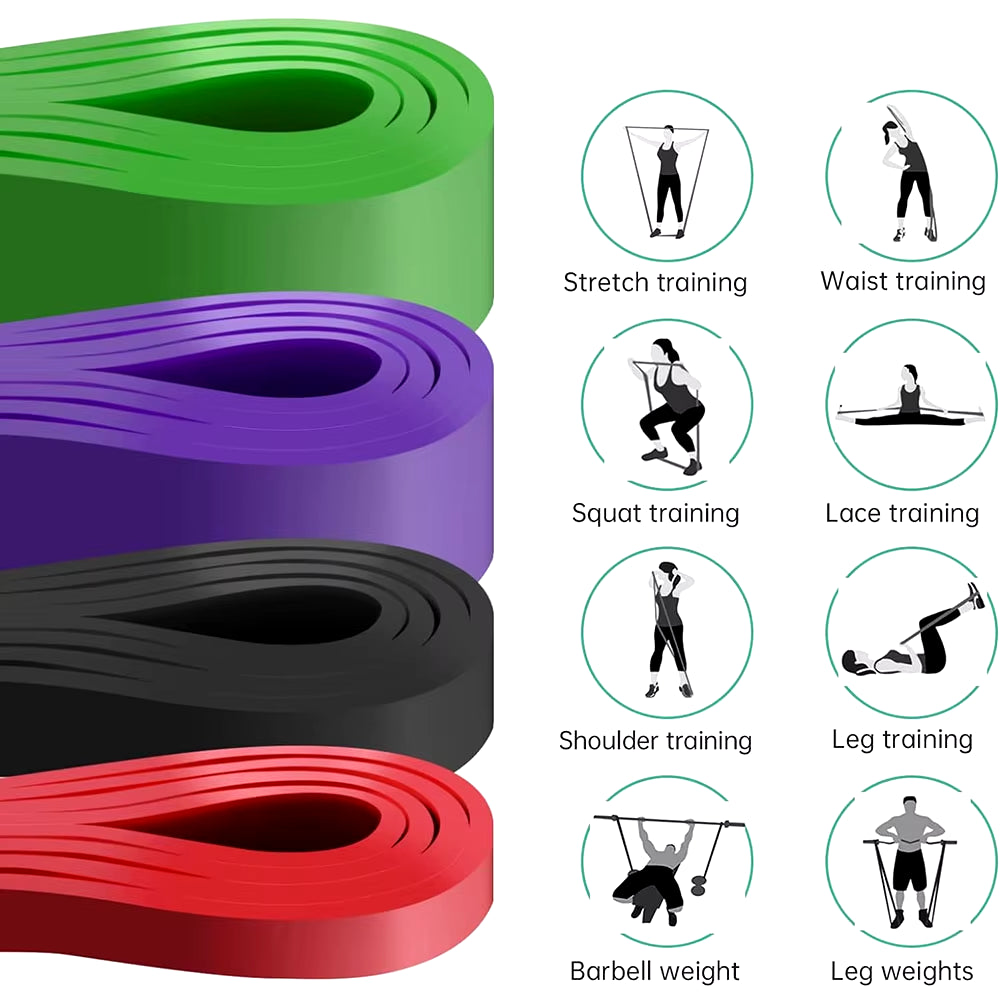 Heavy-Duty Latex Resistance Bands for Pull-Up Assistance and Pilates Workouts - Ideal for Home Gym Fitness and Body Shaping