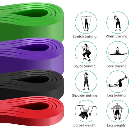 Heavy-Duty Latex Resistance Bands for Pull-Up Assistance and Pilates Workouts - Ideal for Home Gym Fitness and Body Shaping